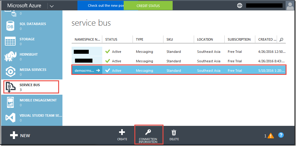 01. service bus namespace
